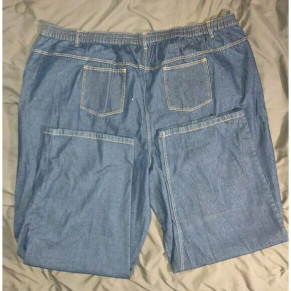Womens Within 40 Tall Plus Size Denim Jeans With Elastic Waist & Pockets - Picture 2 of 3